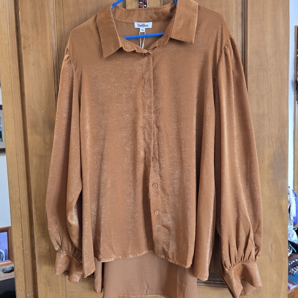 Goldie Women's Tan Blouse GeeGee